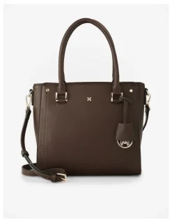 Madison Accessories Angie Medium 3 Compartment Satchel Bag in Brown