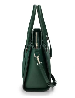 Madison Accessories Angie Medium 3 Compartment Satchel Bag in Forest