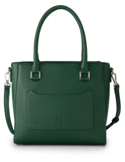 Madison Accessories Angie Medium 3 Compartment Satchel Bag in Forest