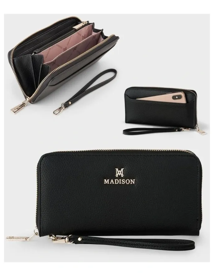 Madison Accessories Grace Satchel, Wallet & Mini Coinpurse Giftbox in Black