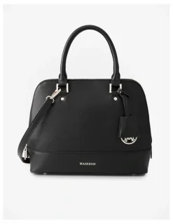 Madison Accessories Grace Medium Dome Satchel Bag in Black