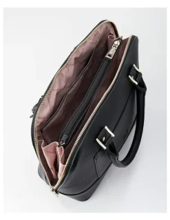 Madison Accessories Grace Medium Dome Satchel Bag in Black