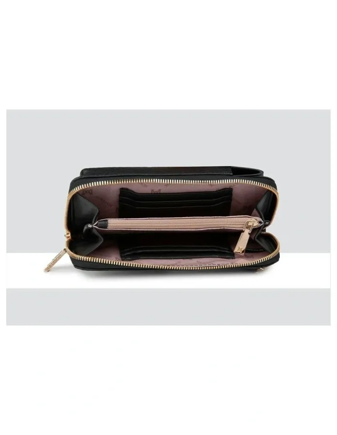 Madison Accessories Hallie Phone Wallet And Crossbody Bag in Black