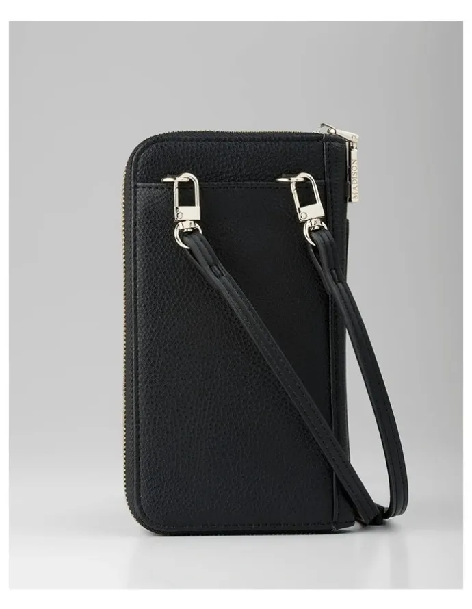 Madison Accessories Hallie Phone Wallet And Crossbody Bag in Black