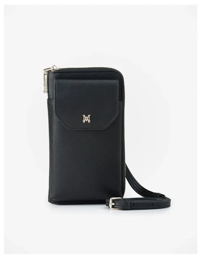 Madison Accessories Hallie Phone Wallet And Crossbody Bag in Black