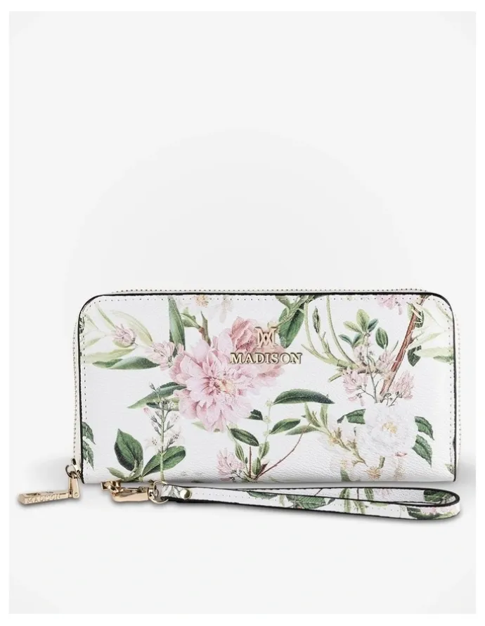 Madison Accessories Harlow Zip around Clutch Wallet with Detachable Wrist Strap