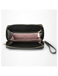 Madison Accessories Harlow Zip Around Clutch Wallet in Blue