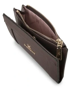Madison Accessories Lexi Medium Bi-Fold Zip Wallet in Chocolate