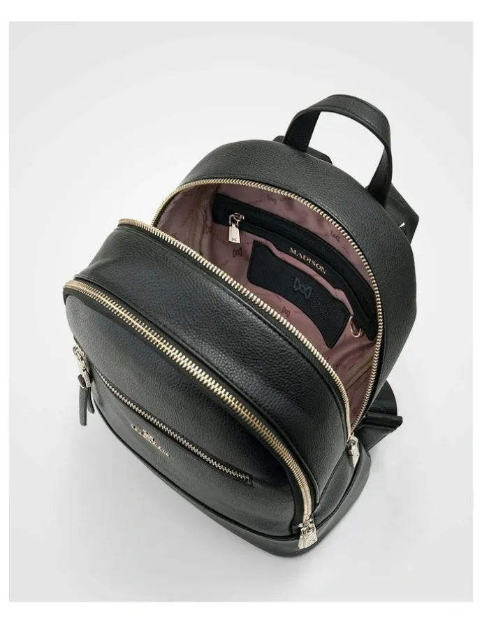 Madison Accessories Libby Medium Backpack in Black
