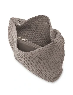 Madison Accessories Lydia Weave Large Hobo in Taupe