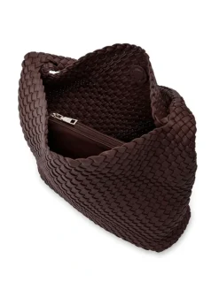 Madison Accessories Lydia Weave Large Hobo in Chocolate