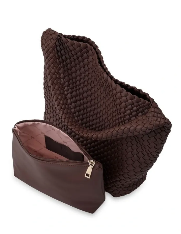 Madison Accessories Lydia Weave Large Hobo in Chocolate