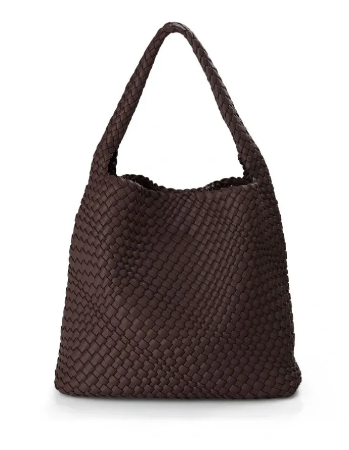 Madison Accessories Lydia Weave Large Hobo in Chocolate
