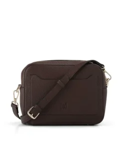 Madison Accessories Molly Camera Crossbody Bag Monogram Bag Strap in Chocolate