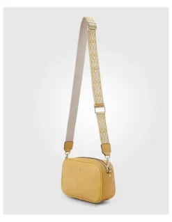 Madison Accessories Monica Camera Crossbody Bag + Aztec Strap in Yellow