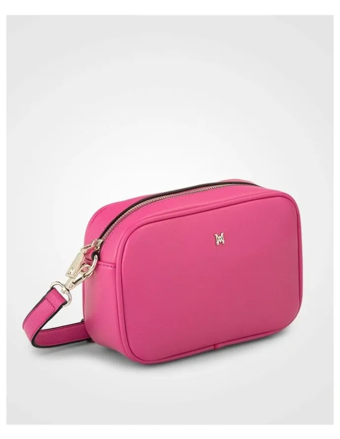 Madison Accessories Monica Camera Crossbody Bag With Monogram Strap in Hot Pink