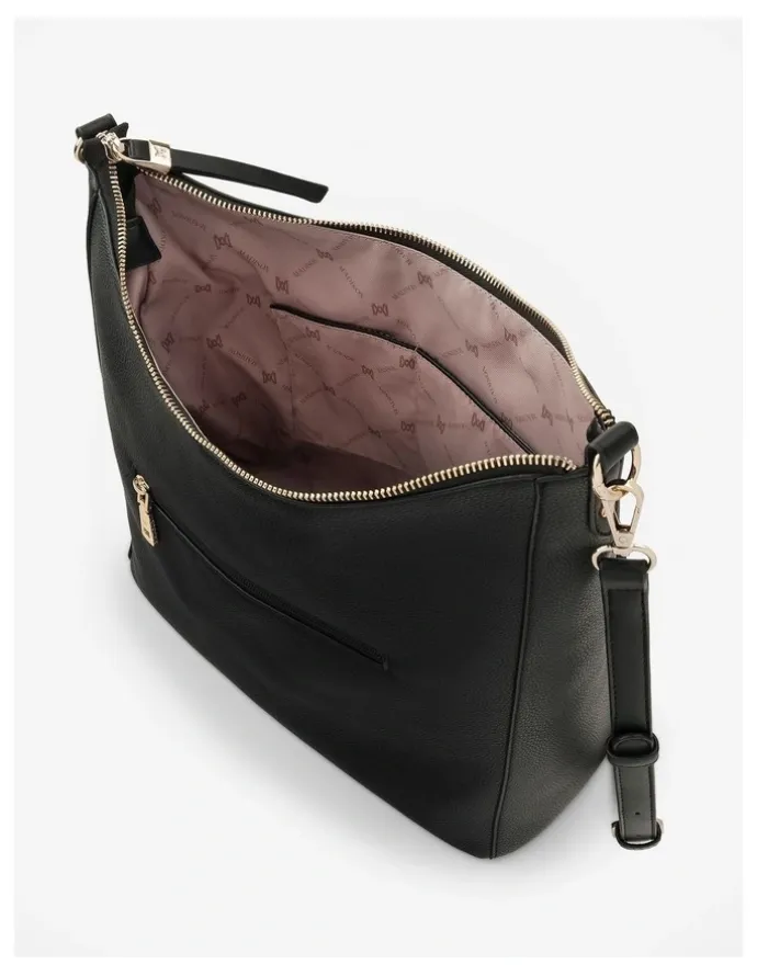 Madison Accessories Renata Large Hobo Shoulder Bag with Crossbody Strap in Light Tan