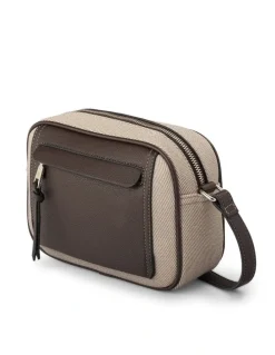 Madison Accessories Roxanne Small Camera Crossbody Bag with Front Zip Pocket in Chocolate Mix
