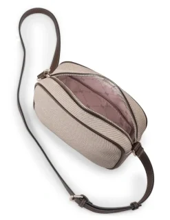 Madison Accessories Roxanne Small Camera Crossbody Bag with Front Zip Pocket in Chocolate Mix