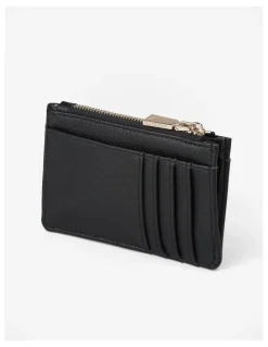 Madison Accessories Vanessa Small Zip Purse Card Holder in Black