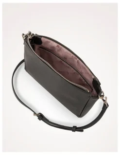 Madison Accessories Willow Zip Top Crossbody Bag in Black