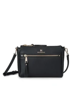 Madison Accessories Willow Zip Top Crossbody Bag in Black