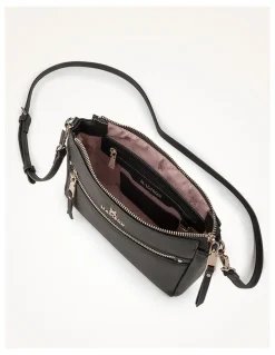 Madison Accessories Willow Zip Top Crossbody Bag in Black
