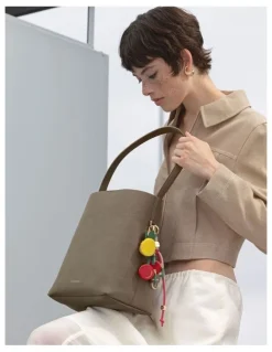MAISON de SABRÉ The Bucket Soft Leather Tote in Cashmere Matcha
