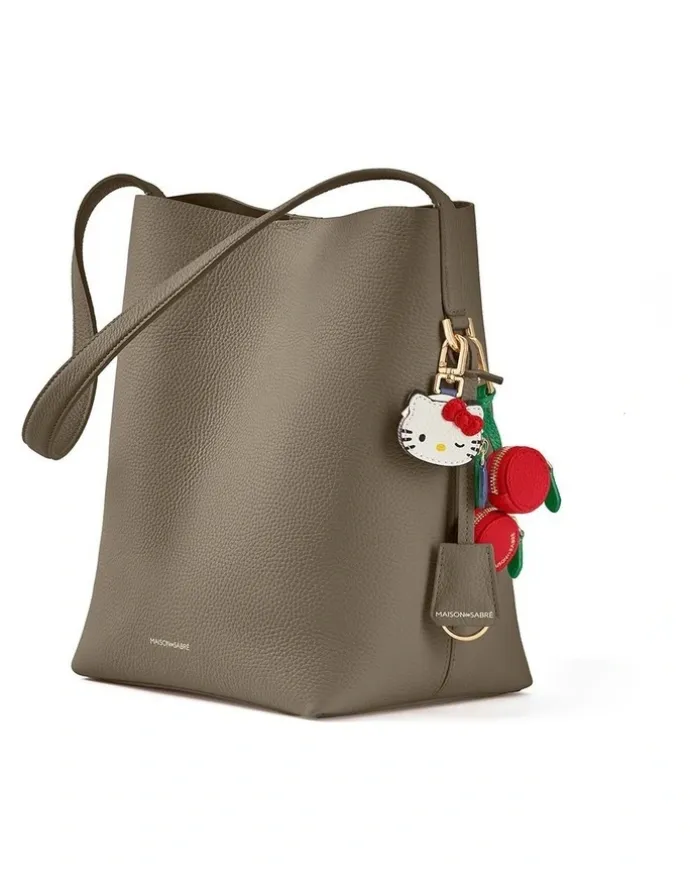 MAISON de SABRÉ The Bucket Soft Leather Tote in Cashmere Matcha