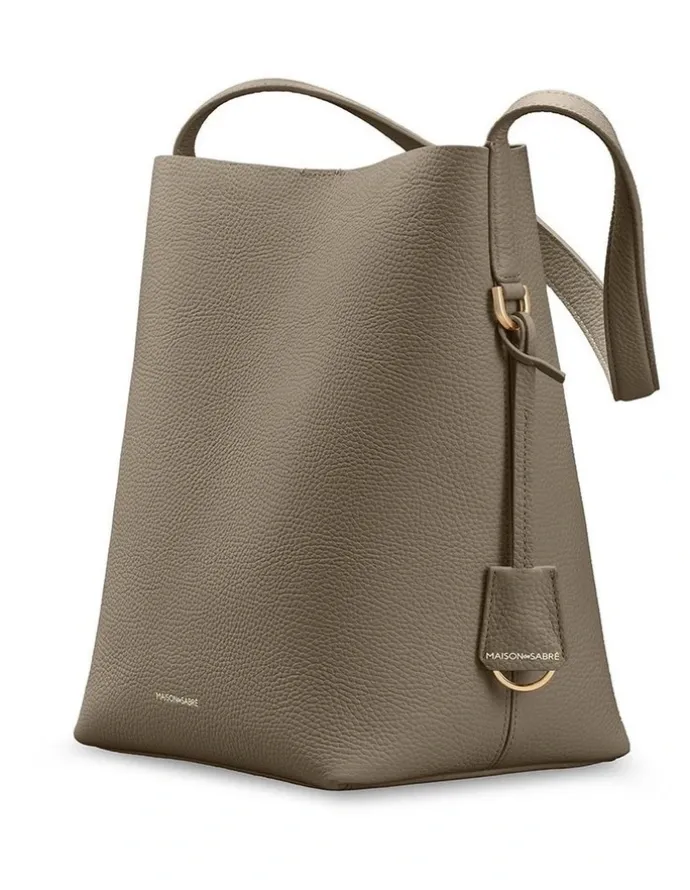 MAISON de SABRÉ The Bucket Soft Leather Tote in Cashmere Matcha