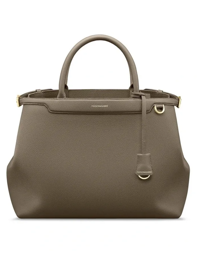 MAISON de SABRÉ The Large Palais Leather Top Handle Bag in Cashmere Clay