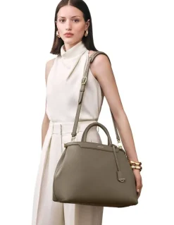 MAISON de SABRÉ The Large Palais Leather Top Handle Bag in Cashmere Clay