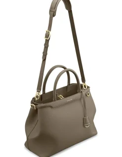 MAISON de SABRÉ The Large Palais Leather Top Handle Bag in Cashmere Clay