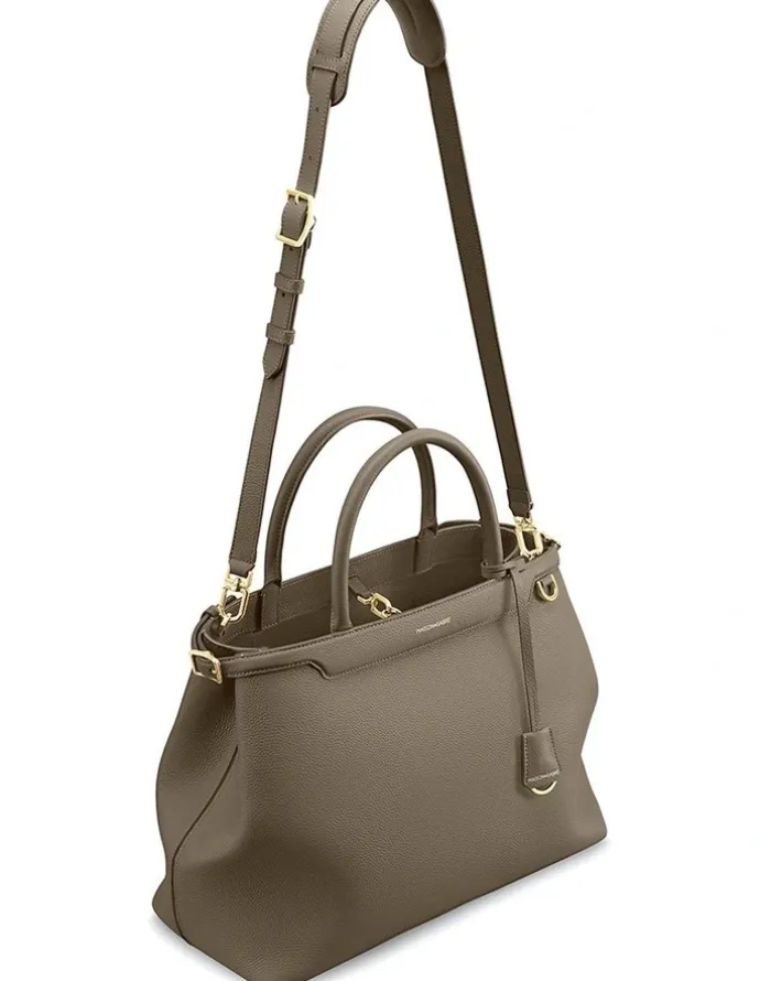 MAISON de SABRÉ The Large Palais Leather Top Handle Bag in Cashmere Clay
