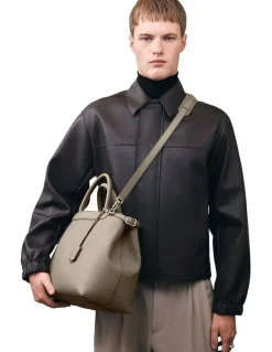 MAISON de SABRÉ The Large Palais Leather Top Handle Bag in Cashmere Clay