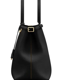 MAISON de SABRÉ The Large Palais Leather Top Handle Bag in Black Caviar