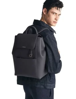 MAISON de SABRÉ The Large Soft Leather Backpack in Graphite Grey