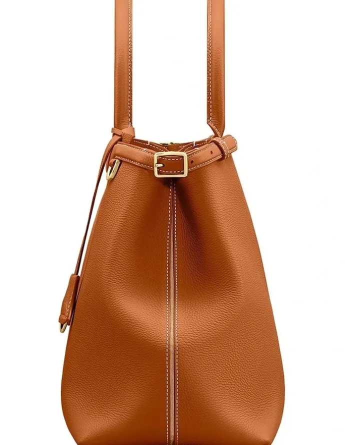 MAISON de SABRÉ The Large Palais Leather Top Handle Bag in Pecan Brown