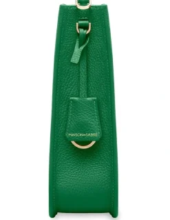 MAISON de SABRÉ The Leather Saddle Bag in Emerald Green