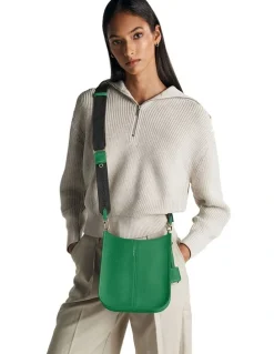 MAISON de SABRÉ The Leather Saddle Bag in Emerald Green