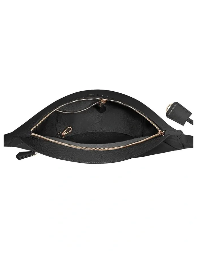 MAISON de SABRÉ The Leather Sling Bag in Black Caviar