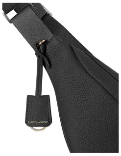 MAISON de SABRÉ The Leather Sling Bag in Black Caviar
