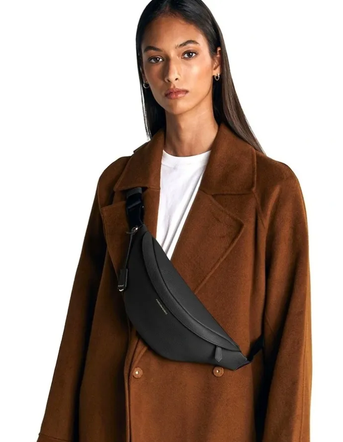 MAISON de SABRÉ The Leather Sling Bag in Black Caviar