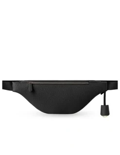 MAISON de SABRÉ The Leather Sling Bag in Black Caviar