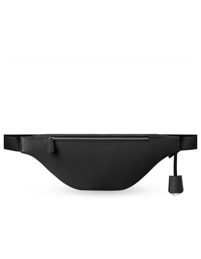 MAISON de SABRÉ The Leather Sling Bag in Black Caviar