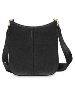 MAISON de SABRÉ The Leather Saddle Bag in Black Caviar