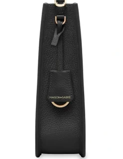 MAISON de SABRÉ The Leather Saddle Bag in Black Caviar