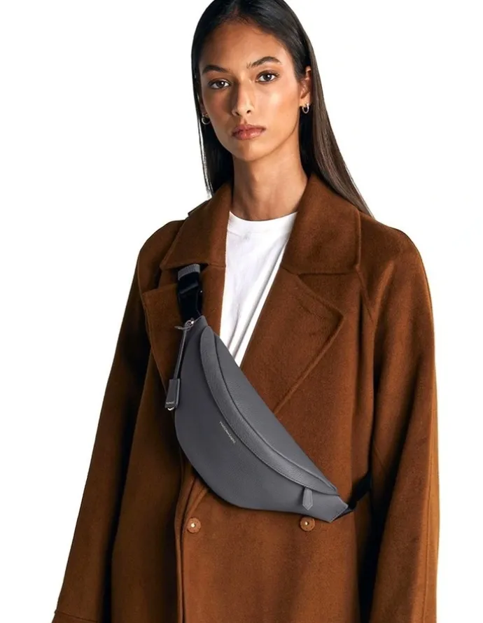 MAISON de SABRÉ The Leather Sling Bag in Graphite Grey