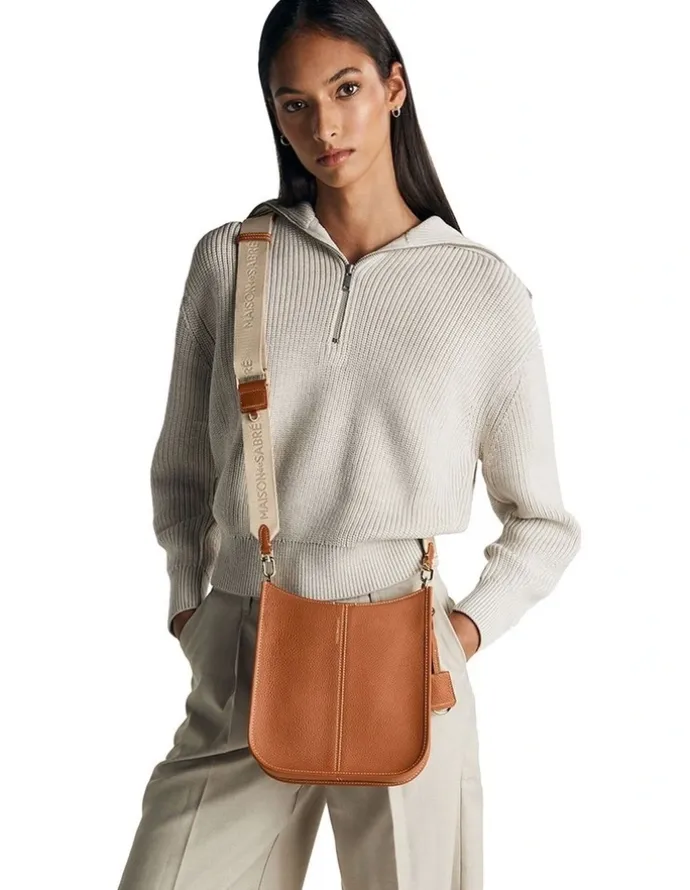 MAISON de SABRÉ The Leather Saddle Bag in Pecan Brown