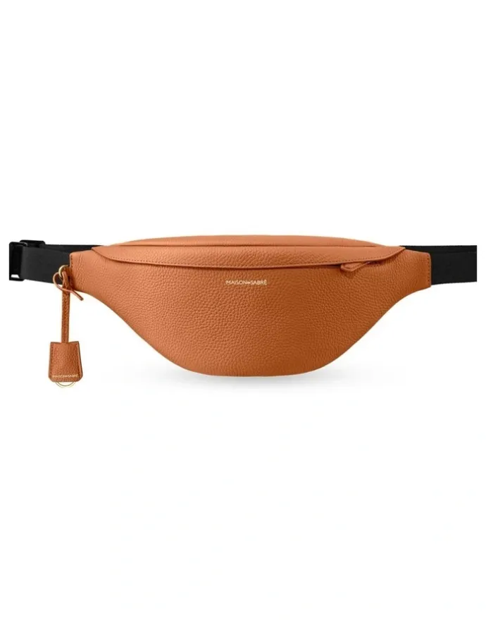 MAISON de SABRÉ The Leather Sling Bag in Pecan Brown